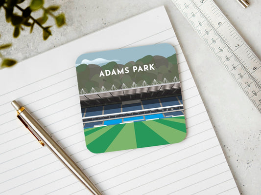 Wycombe Wanderers Coaster Gift - Adams Park Football Stadium Drinks Mat - Gifts for Him Her - Present for Son - Turf Football Art