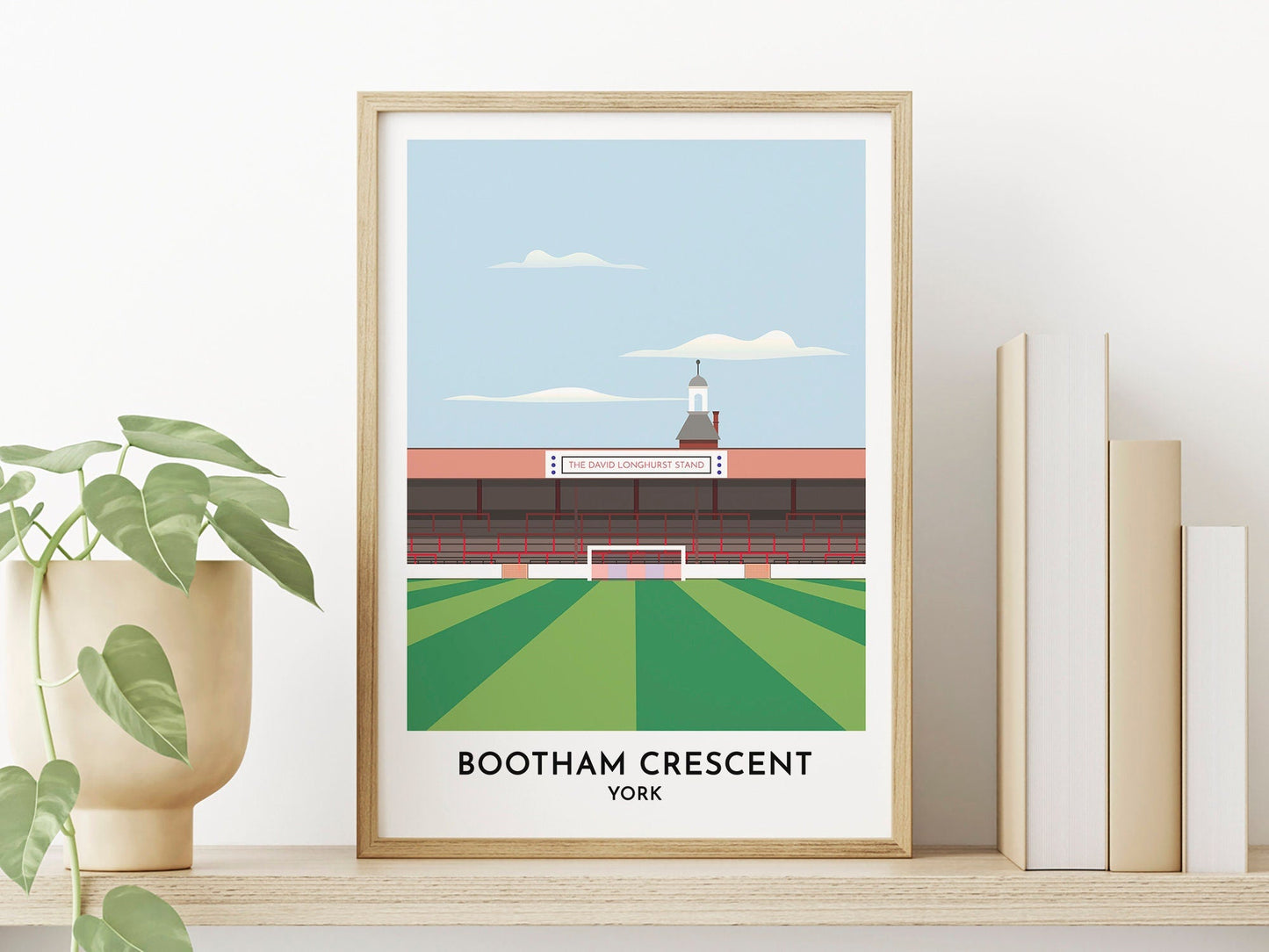 York City Football - Bootham Crescent Art Print - Gift for Men - Soccer Stadium Arena Poster - Turf Football Art
