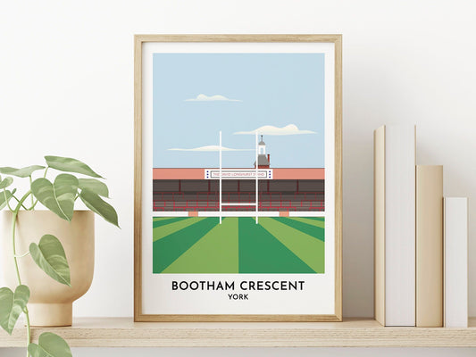 York Knights Rugby - Bootham Crescent Stadium - Rugby League Gift Ideas - Art Print for Gallery Wall - 40th Birthday Gift - Turf Football Art